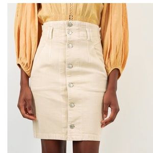 NWT Isabel Marant Etoile Tloan Buttoned Denim Skirt - Ecru - 36 & 38